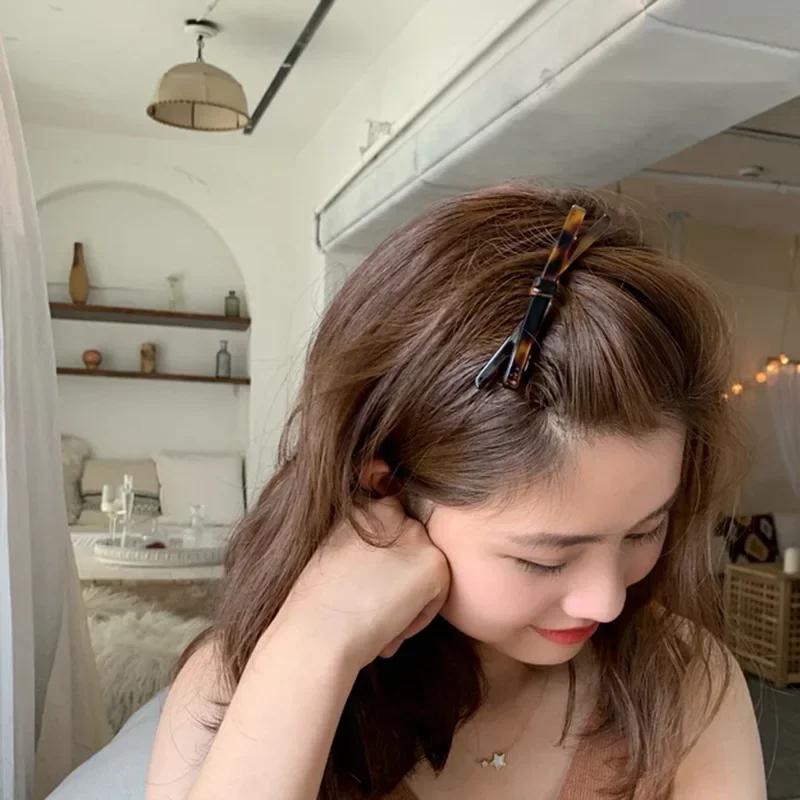 Korean Hairpin Headdress Clip Side Girl's Word Clip Female Online Influencer Bow Back Head Bangs Top Clip Headdress Hair Pins