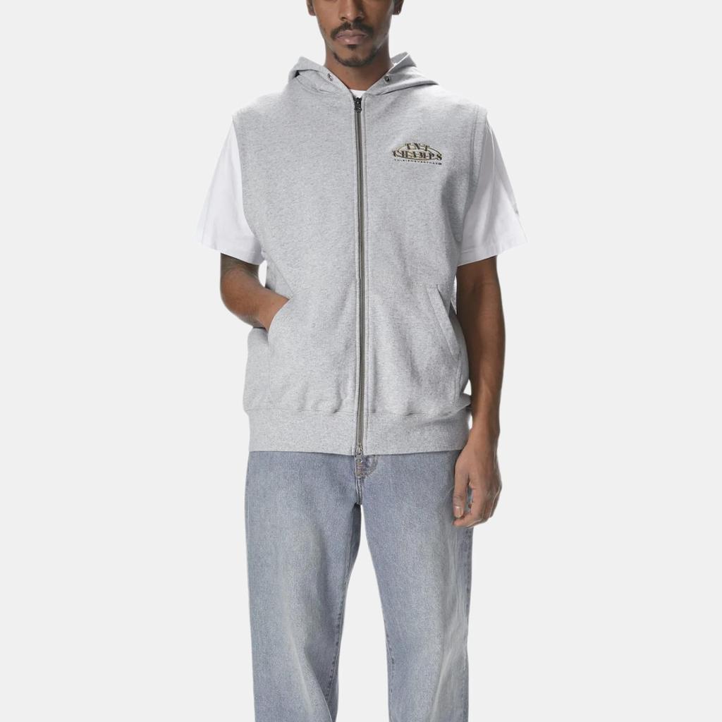 Thisisneverthat Felpa Casual Senza Maniche con Zip Ricamo Lettere Doppia Tasca Unisex Felpe TN251TSWHZ01HGR