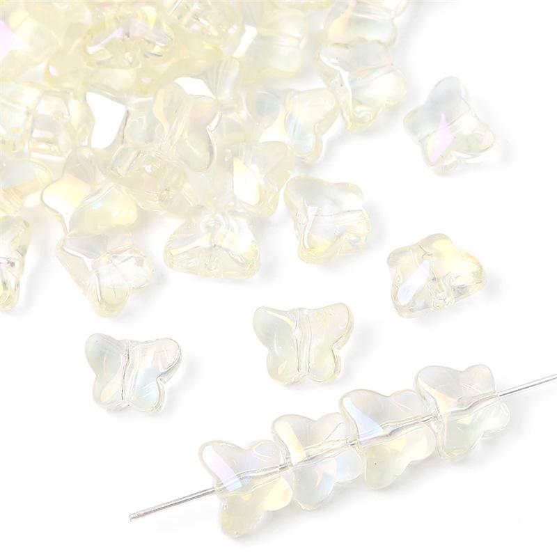 Glass Dazzle Color Butterfly Crystal Beads Loose Beads Handmade DIY Beading Bracelet Glass Beads Homemade Jewelry Accessories Beads for Jewelry Making