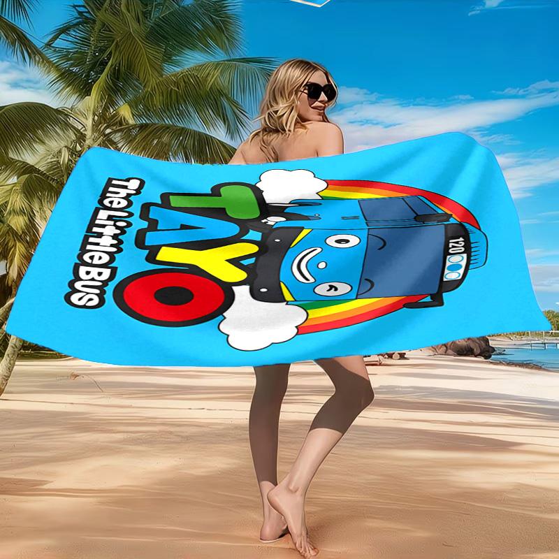 Serviette de Plage Aventure Avec Mateo Le Petit Bus, Séchage Rapide, Facile d'Entretien, Convient aux Vacances Fitness et Plage, Essentiel de Sport