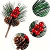 10er Set künstliche Tannenzapfen und rote Beeren - Perfekt für Weihnachtsbaumspitzen, Weihnachtsdekorationen und Bastelprojekte