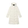 Warm Versatile Long Hooded Down Jacket Women Outerwear Mist-Lotus-White F11W443905FIV