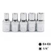 E4 E5 E6 E7 E8 Socket Wrench Set Torx Star Bits External Female E Socket Set Automotive Car Shop Tools 1/4 Inch(6.3mm)