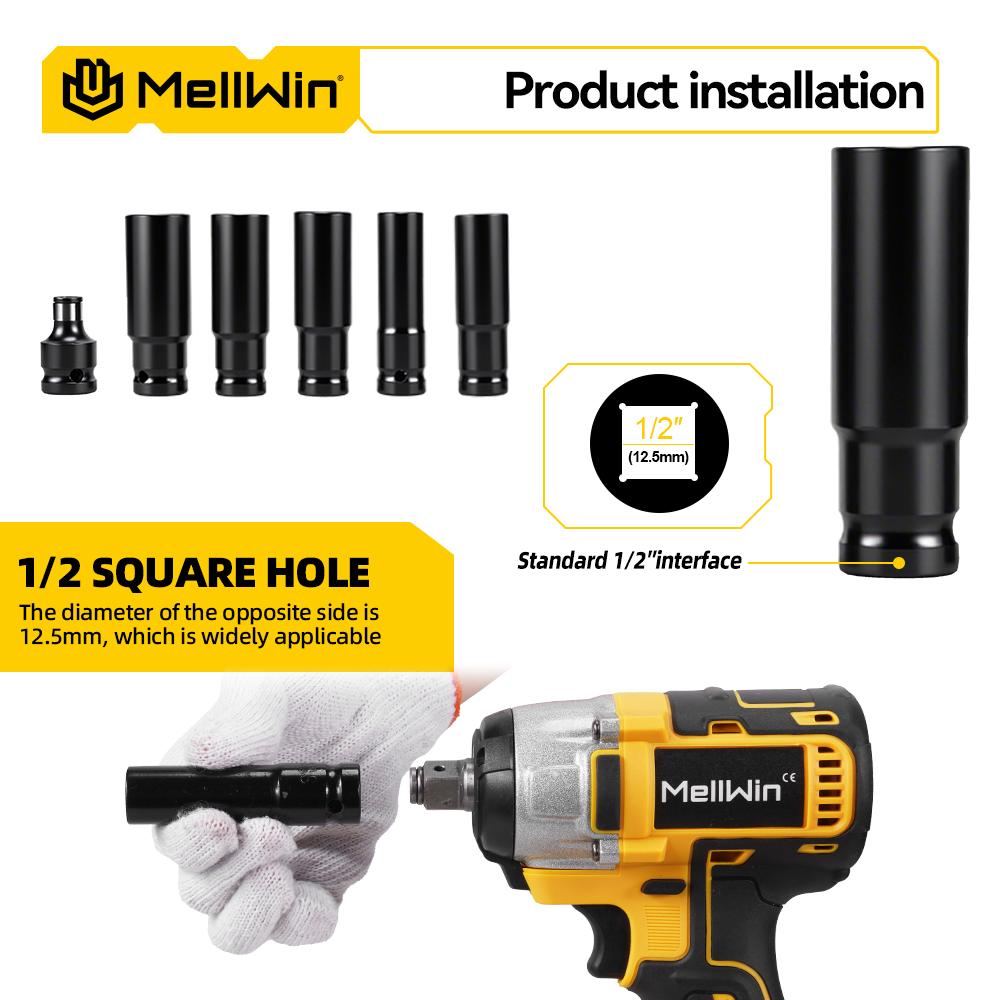 MELLWIN 520N.M Bürstenloser Elektrischer Schraubenschlüssel 3-IN-1 Akku-Schlagschrauber Elektroschrauber Bohrmaschine Für Makita 18V Akku Stift