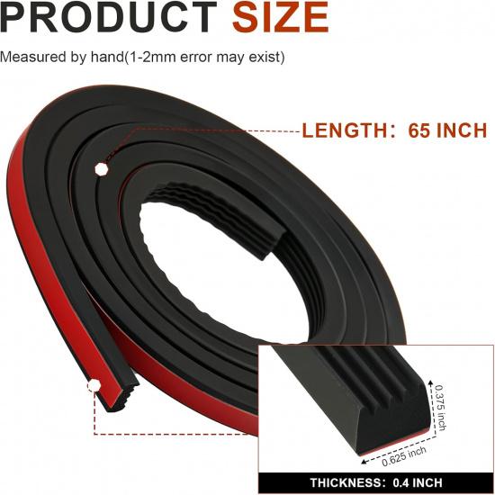 Ribbed Bulkhead Seal Strip 326A0004 3/5 In X 65 In, Tonneau Cover Ribbed Seal Strip Self-Adhesive EPDM Foam Rubber Seal Compatible With RV, Boat,