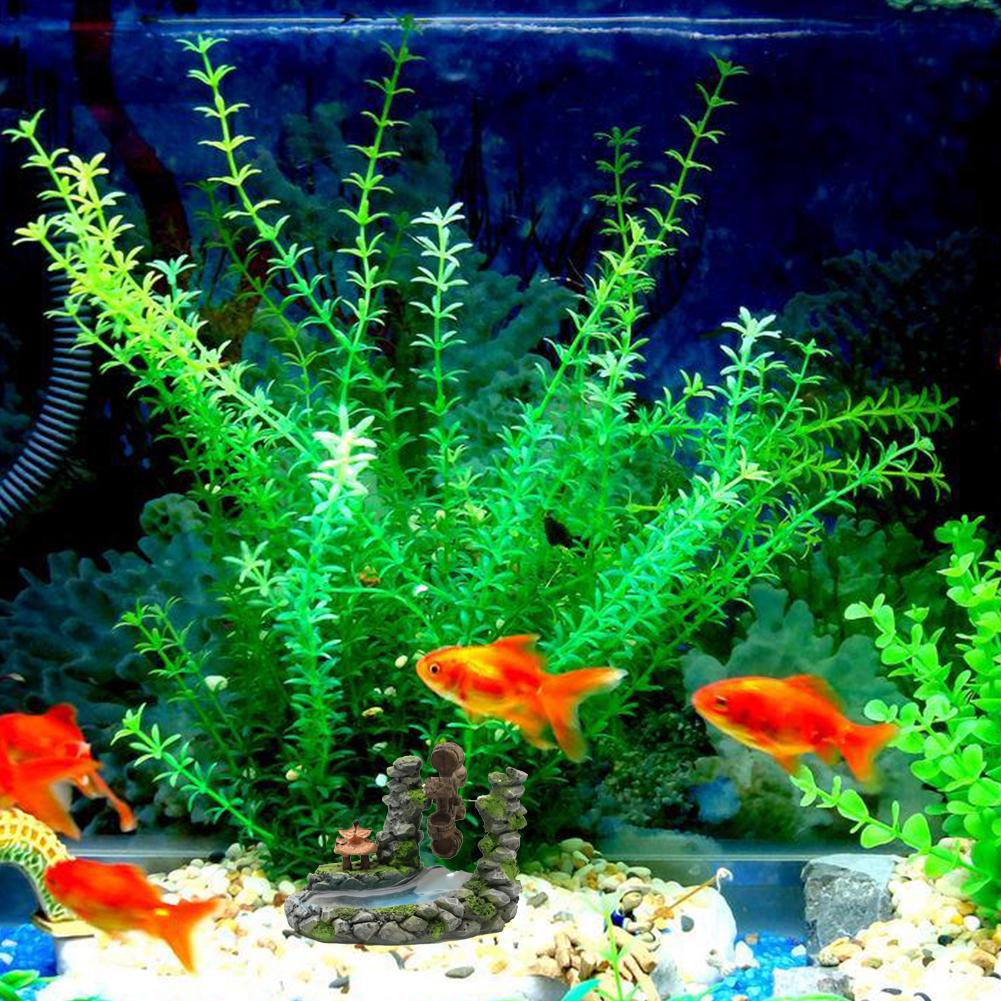 Oxygenation Ornament Wind Wheel Waterwheel Aquarium Handicraft Simulation  Flowing Ornament