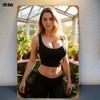 High Definition Tin Painting Woman In Black Crop Top and Leggings In Greenhouse Vintage Metal Sign Wall Art Decor