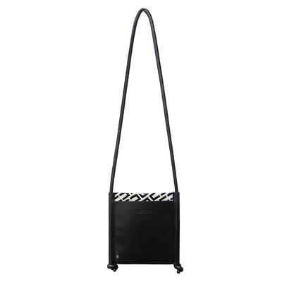 3087 Adults Beautiful Eyes Gussetless Pochette LT Sacoche Jacquard Monogram [Rootote] Women's (Black)