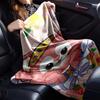 1pc Flower Name blanket Lightweight Flannel Throw for Sofa Bed Travel Camping Livingroom Office Couch Chair