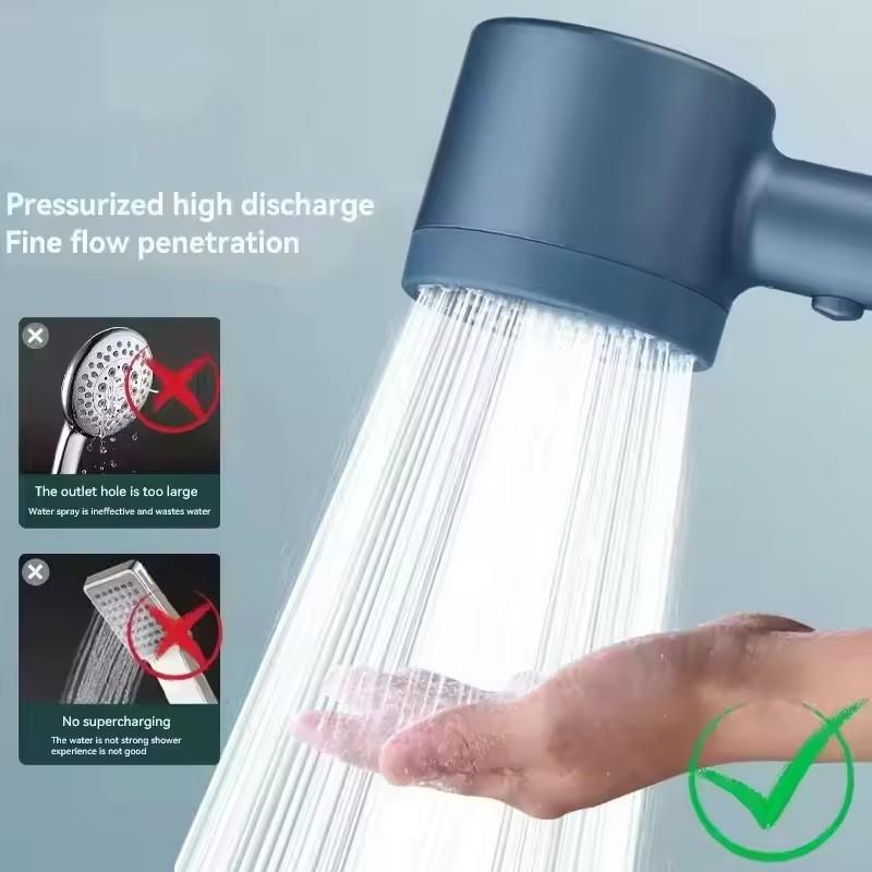 7 Spray Filtered Shower Head High-Pressure Handheld Water Saving Showerhead Fall Resistance Black Faucet Bathroom Shower Nozzle