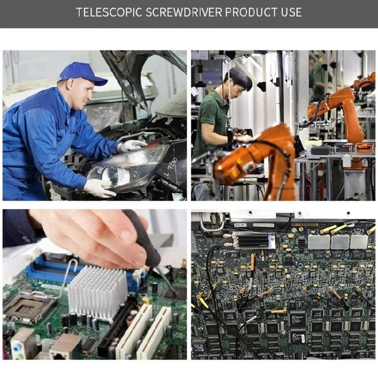 Ratcheting Screwdriver Double Purpose Bolt Driver Telescopic Crossing Slotted Bit Repair Detachable Adjustable Screwdriver