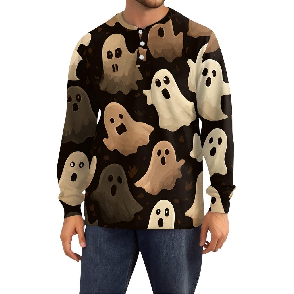 Pánská volná ležérní mikina s dlouhým rukávem, klopou a zapínáním na zip