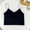 Women Bra Vest Seamless Padded Wireless Spaghetti Strap Full Cup Solid Color Summer Camis Tank Top