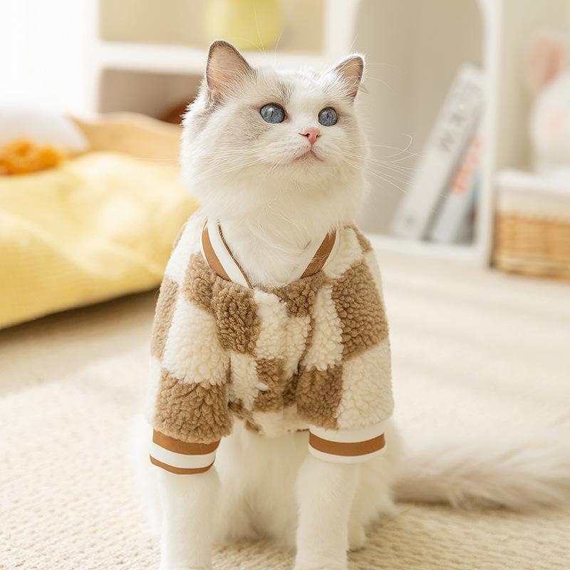 Cat clothes autumn and winter into kittens warm two-legged clothes puppy dog teddy than bear hairless cat pet clothing
