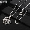 925 Sterling Silver AAA Zircon Heart Pendant Necklace Fashion Jewelry