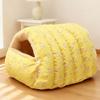 New Checkered Cat Bed Thicken Cotton Multi-size Closed Dog Litter Warm and Cozy Washable Winter Cat Litter Home Decoration