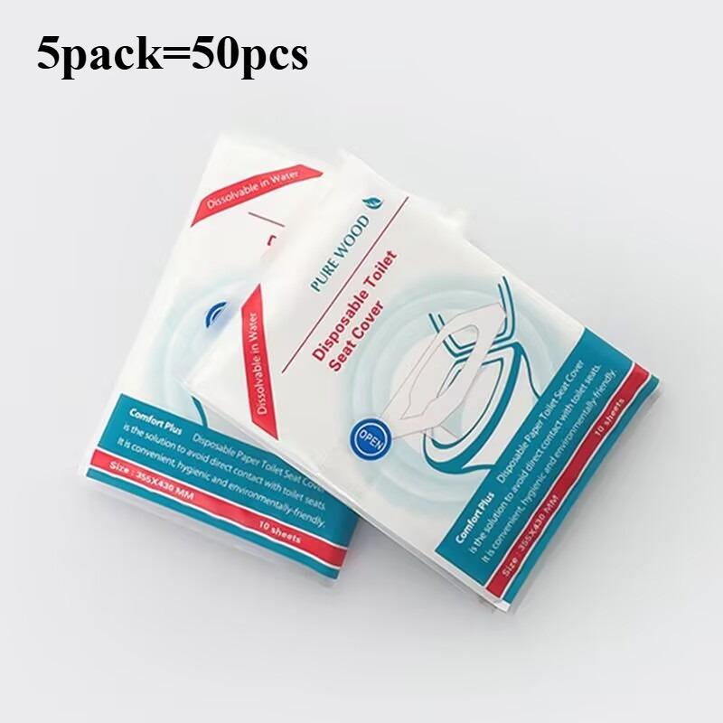 50/30/10PCS Portable Disposable Toilet Seat Paper Waterproof Soluble Water Covers Type Travel Camping Hotel Bathroom Accessories