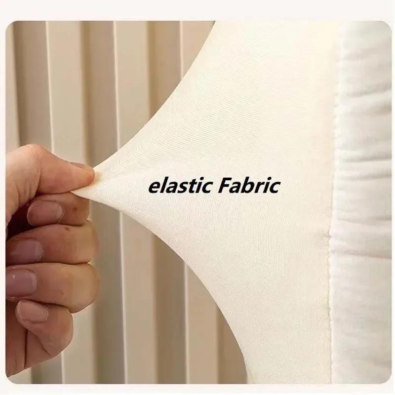 All-inclusive Plush Quilted Headboard Cover Thick Velvet Bed Head Cover Bed Backrest Dustproof Soft Bedside Protector Cover