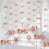 Pink Rose Gold 40th Birthday Decorations for Women, Pre-Strung Glitter Twinkle Number Vintage 1986 40 Years Old Hanging Streamer Banner Party