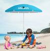 Blauer Sonnenschirm für den Strand mit UV-Filter