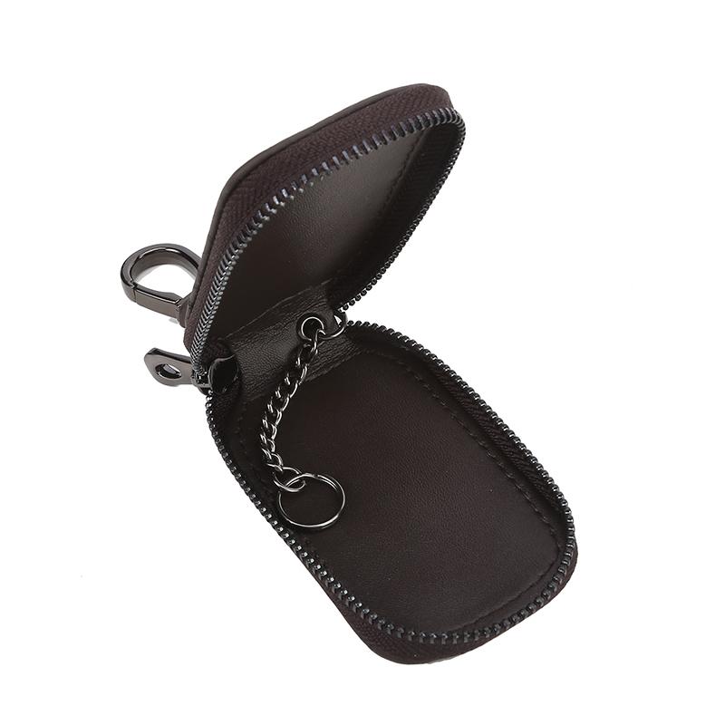 Leather Car Key Case Wallets Universal Car Key Chain Bag Car Remote Control Key Bag Unisex Pouch Zipper Car Key Case