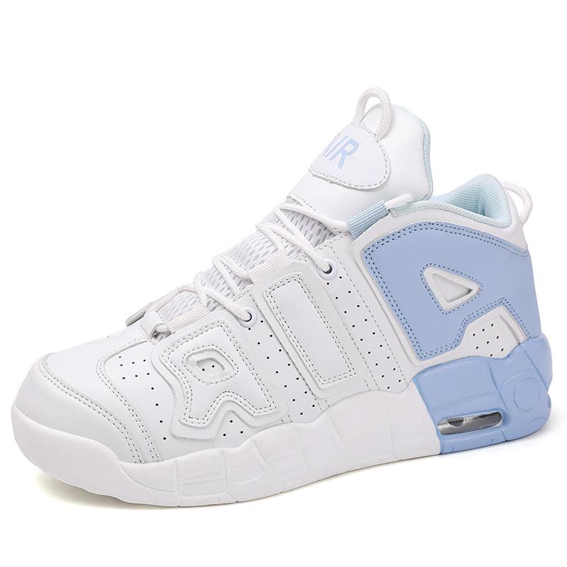 Large size basketball shoes men's thick-soled high-top air cushion couple models actual combat student sports and leisure shoes 2025
