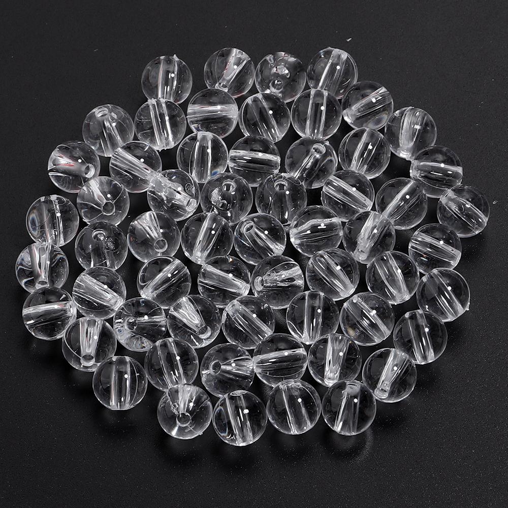 50-100pcs/lot Transparent Acrylic Round Beads Mixed Color Loose Beads For DIY Bracelets Necklace Jewelry Making Accessories