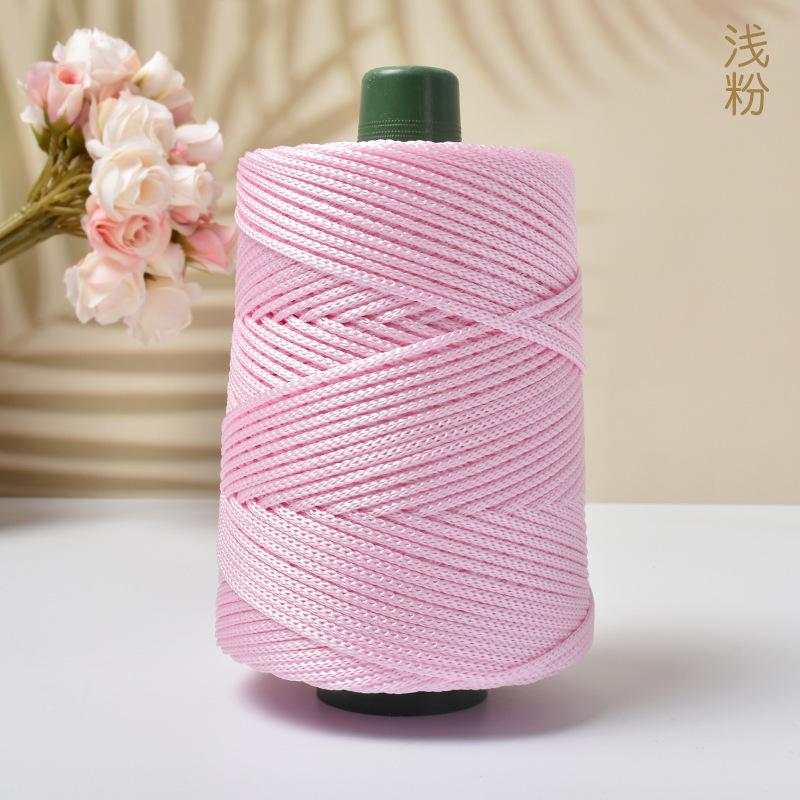 Light-Weight Ice Silk Yarn for Summer DIY Hand-Woven Sun Hat Bag Shoes Cushion Craft Rope Hollow Wool Crocheting Cushion