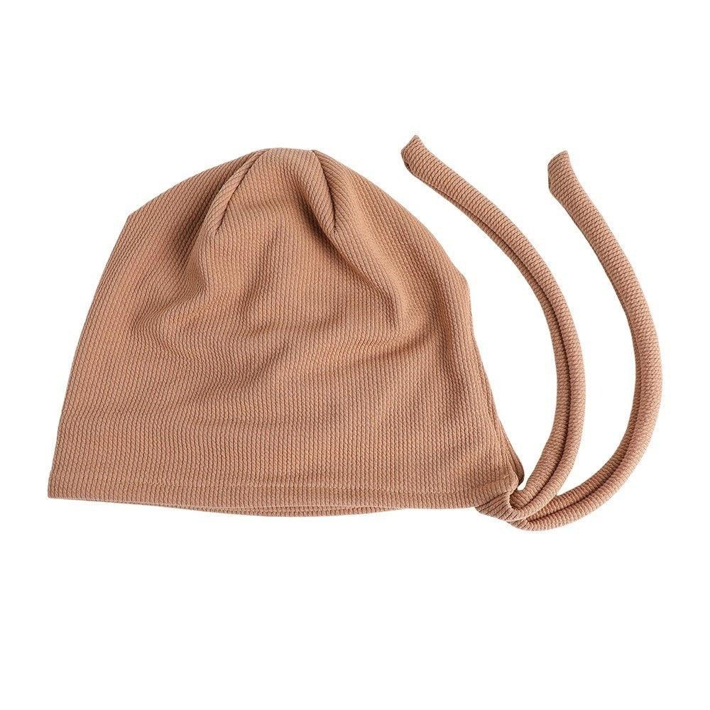 

Warm Knitted Hats Korean Sle Striped Tie Beanies New Sun Hats Fashion Accessory 5