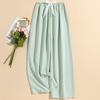 Women's Summer Plaid Wide-Leg Cotton Pajama Pants - Yarn-Dyed, Plus Size, Suitable for Outdoor Wear