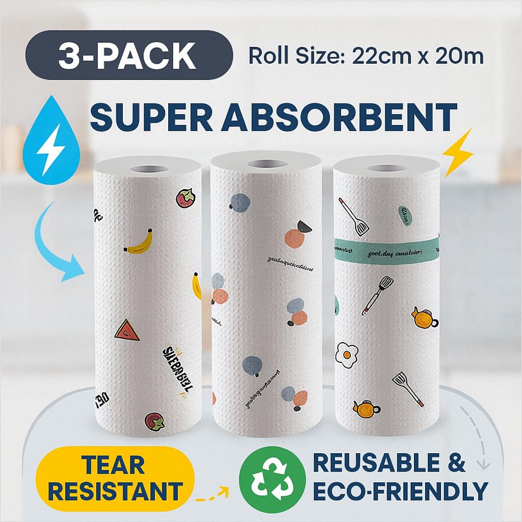 Thick Non-Woven Disposable Dishcloths – Reusable Kitchen Cleaning Wipes for Oil-Free Scrubbing