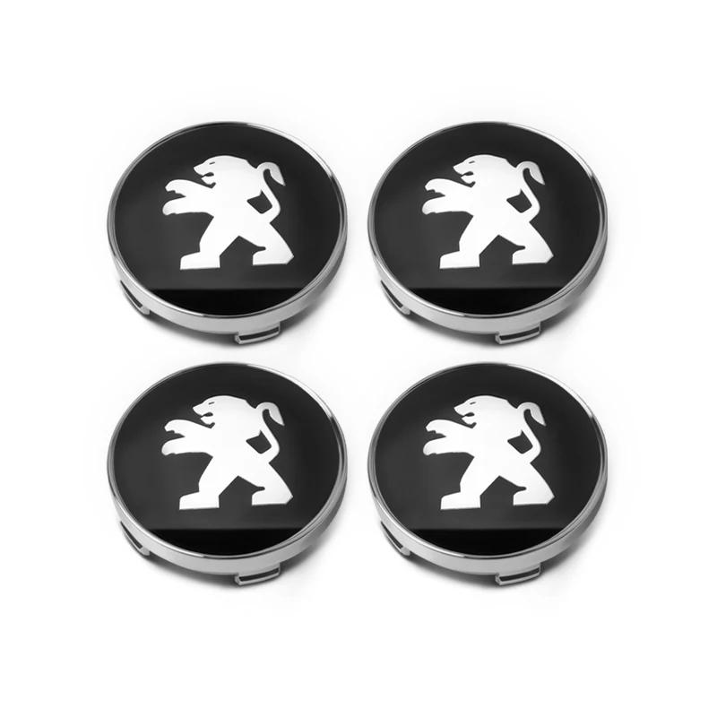 Car Sticker 2025 Hot 4Pcs 56/60mm Car Wheel Hub Center Cap Badge Decoration Cover For Peugeot 407 508 2008 5008 307 308 3008 206