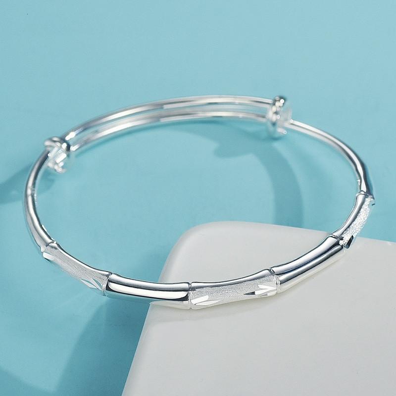 Wanzuyin 999.9 Section High Rise Bamboo Bracelet for Women's Youth, Bamboo News, Safe Solid Bracelet, New Year's Gift