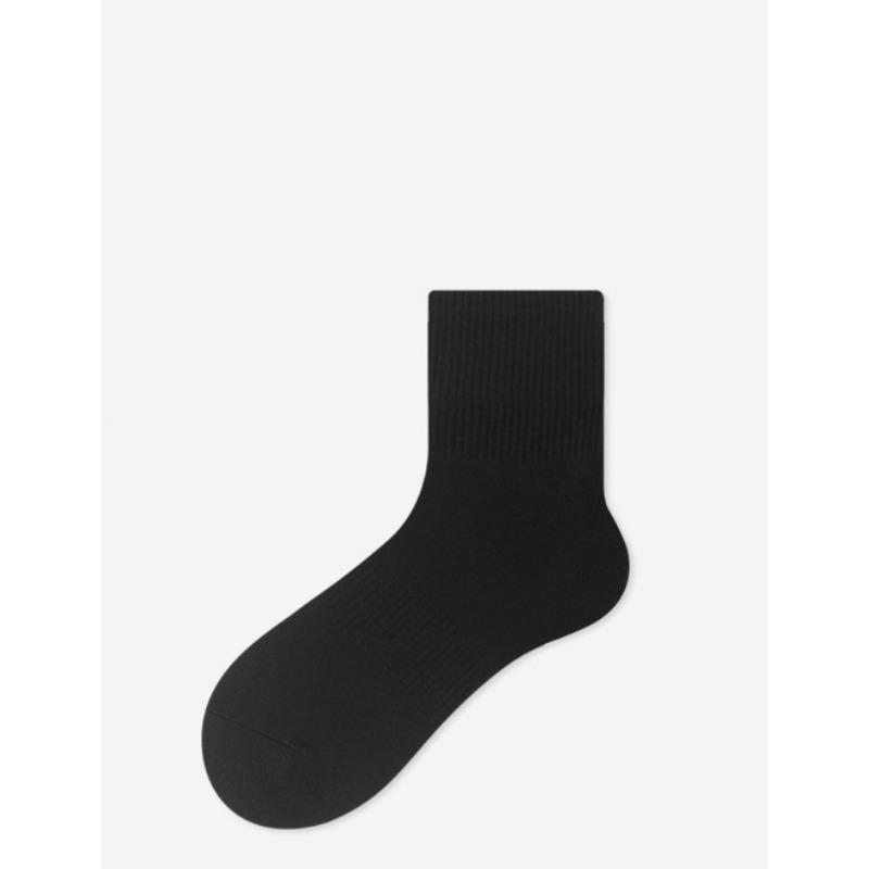Men's Spring and Summer Short Socks, Black and White Socks, Anti-ball Mid-calf Socks, Basketball Sports Socks, Men's Cotton Socks