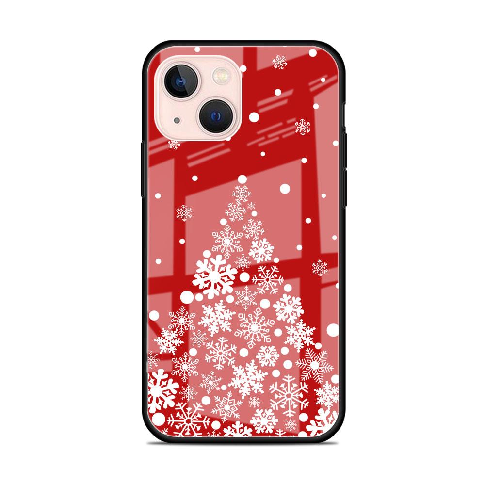 Christmas Cartoon Snowman Glass Case For Apple iPhone 14 13 11 12 Pro 7 XR X XS Max 8 6 6s Plus SE 2022 Tempered Phone Tampa