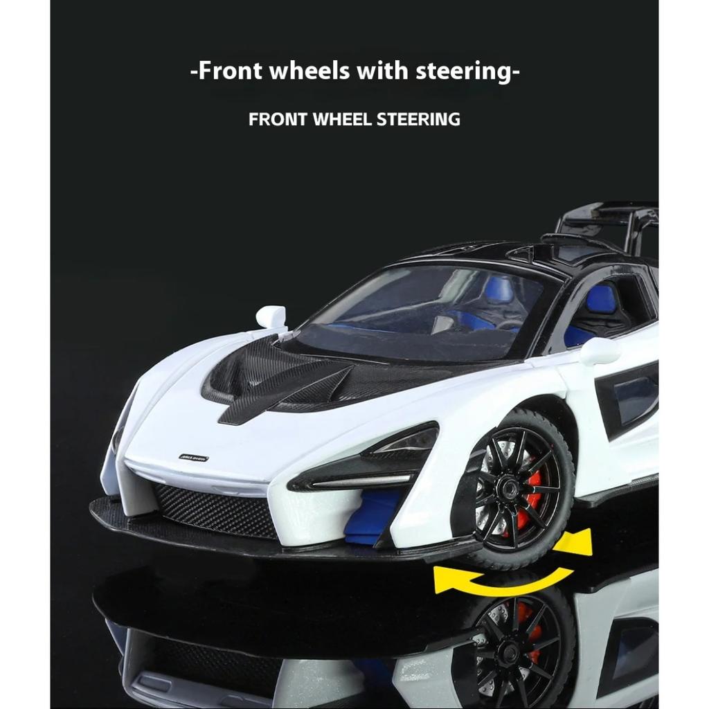 1/24 Scale Mclaren Senna Super Racing Car Alloy Diecast Model Car Adult Collectibles Sound & Light Hobby Holiday Gifts with Boyfriend