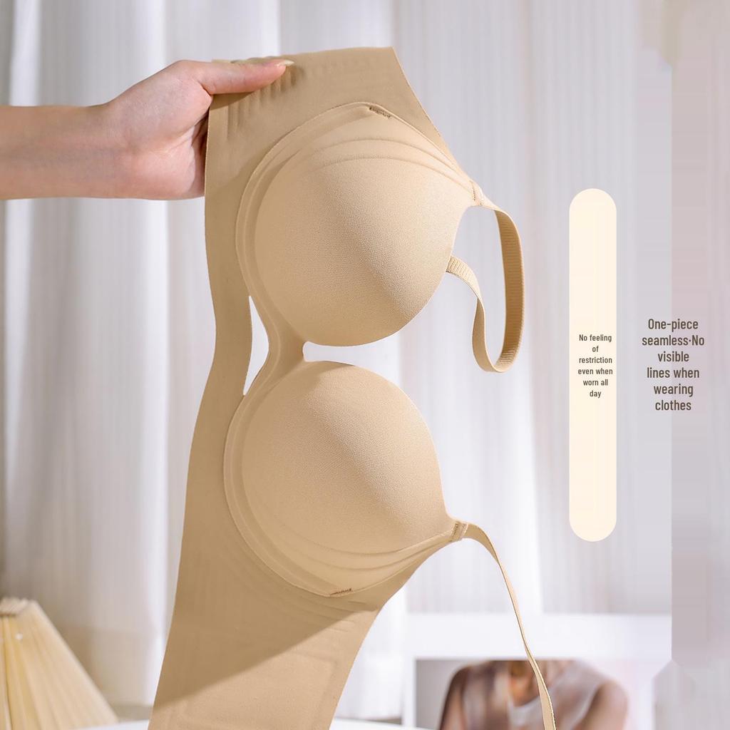 Seamless Hollow Lace Wireless Push-Up Bra for Women - Breathable, Comfortable, One-Piece Design for Small Breasts, Perfect for Summer.