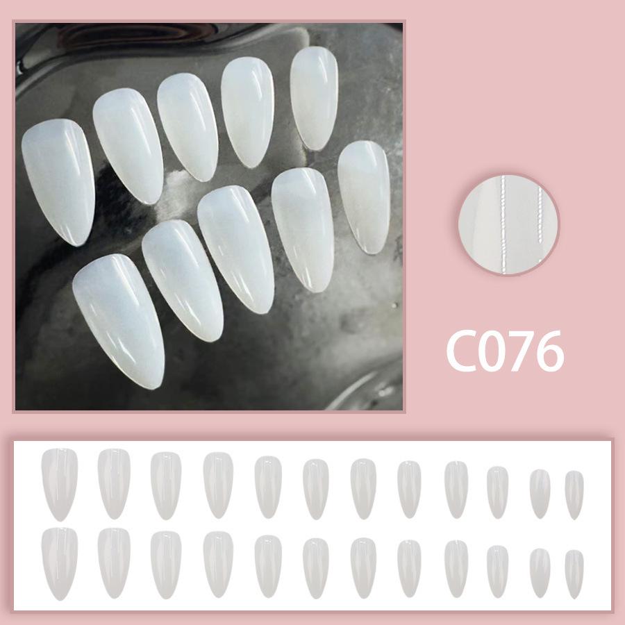 Moonlight White Translucent Detachable Medium-Length Nail Stickers