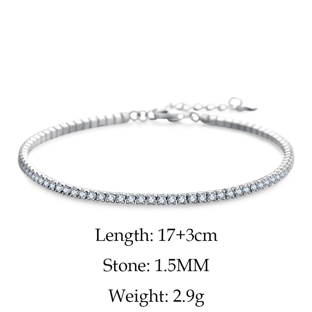 Women Jewelry Fashion Charming 925 Sterling Silver Tennis Bracelet for Girl Lady Women