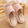 Linen thick-soled slippers women's spring and autumn four seasons indoor household cotton and linen home non-slip summer male couple