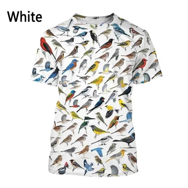 Mote 3D-trykket Insekt Fugl T-skjorte Kortermet Herre Sommer Casual T-skjorter Topper Personlighet Oversized Herre T-skjorte