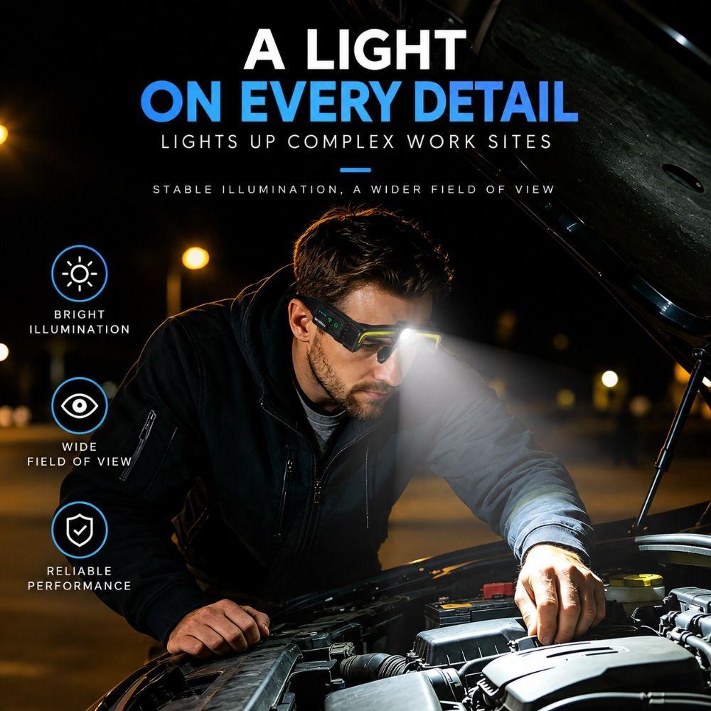 Rechargeable Work Lamp TYPE-C Headlight Glasses Light New Head Lamp Auto Maintenance