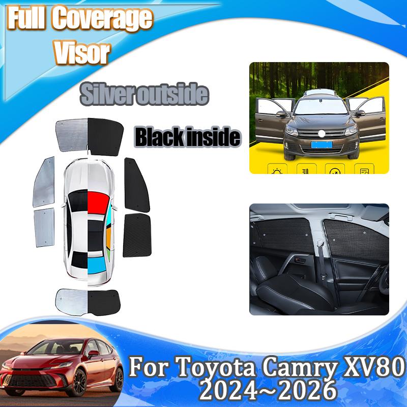 Für Toyota Camry XV80 2024 2025 2026 Sonnenschutz Jalousie Windschutzscheiben-Sonnenschutz Anti-Mücken Sonnenschutz Visier Anti-UV Auto Zubehör