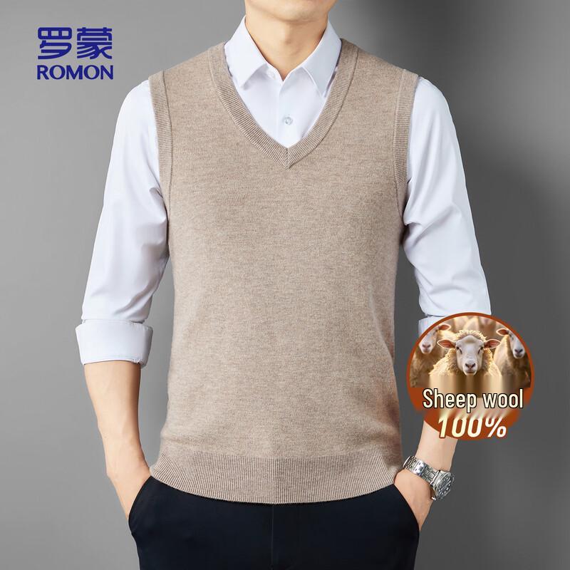 

ROMON Men s 100% Wool V-Neck Vest Sweater 3XL