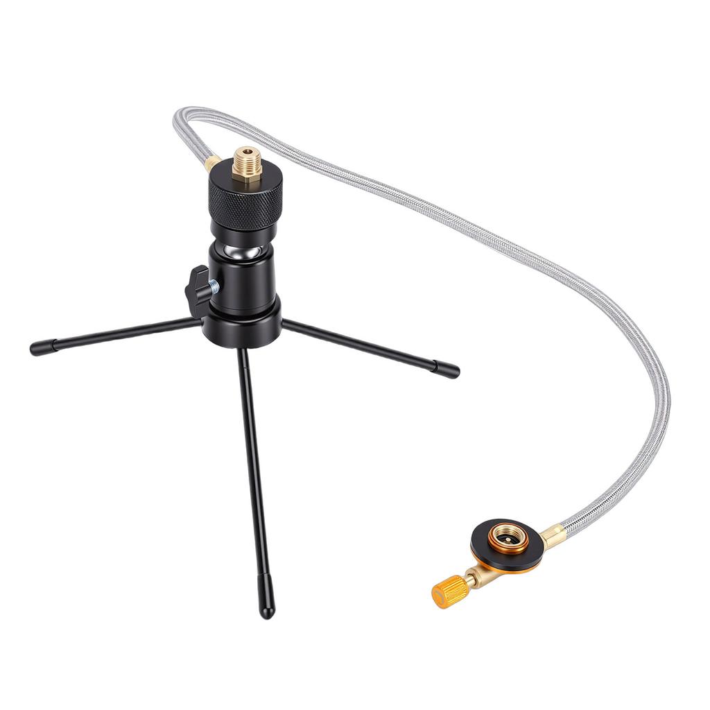 Gas Heater Tripod Heat Proof Stainless Steel Hose Portable Camping Heater Tripod Stand for Outdoor Fishing