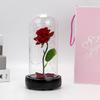 Eternal Flannel Rose Glass Cover Ornament Valentine's Day Gift Creative Ornament Simulation Flower Lampshade Ornament