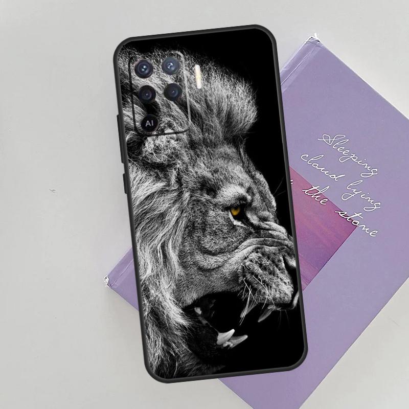 King Of The Jungle Lion Phone Case For Oppo A54 A74 A94 A15 A16 A17 A52 A72 A76 A96 A57 A58 A78 A98 A53S Cover Case