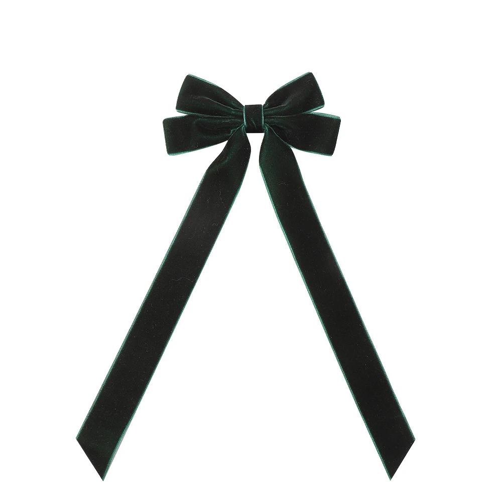 Vintage Big Large Velvet Bow Hairpins Barrettes For Women Girls Wedding Long Ribbon Korean Hair Clip Hairgrip Hair Accessories