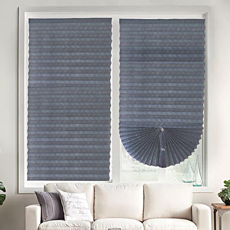 1PC Self-Adhesive Blinds Simple Polyester Curtain Window Paper Blinds Leaf Pleated Curtain Non-Woven 60/90x180cm
