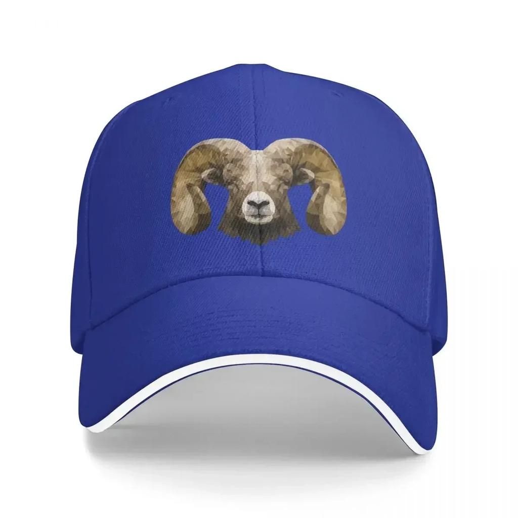 Bighorn Sheep Polygonal Design Baseball Cap Funny Hats Sun Cap Women Caps Unisexs